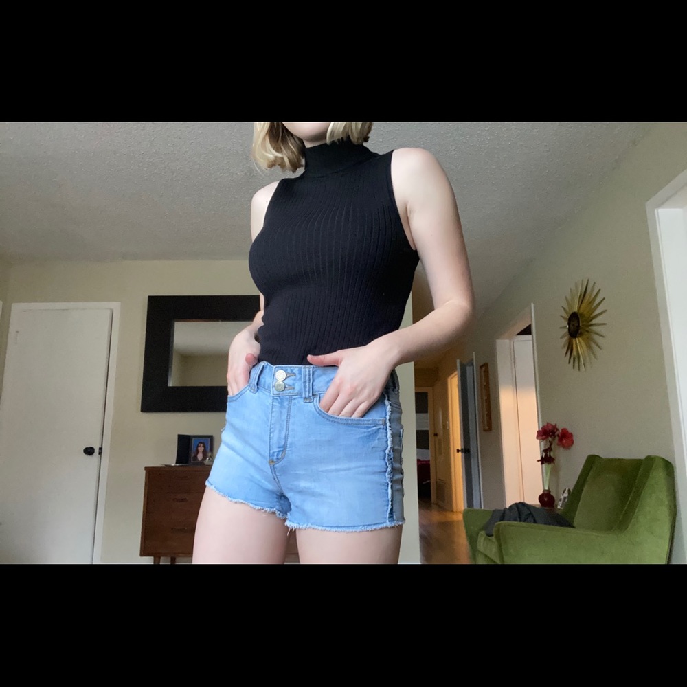 Two Button Jean Shorts
